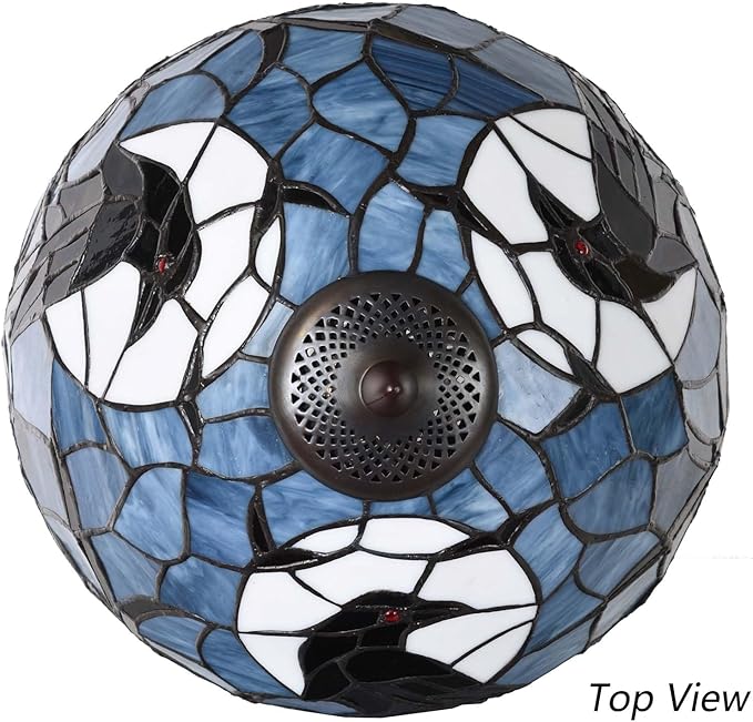 Bieye L10956 Raven Sitting on Bare Tree Branch in Full Moon Night Tiffany Style - Image 8