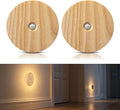 Motion Sensor Night Lights Wood, Rechargeable Battery-Powered Magnetic Stick-On by Vadifula