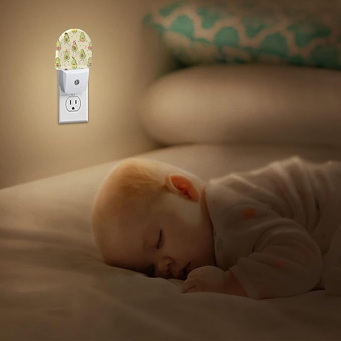 Night Light, Cute Kawaii Avocado Night Lights Plug Into Wall Smart Sensor Night - Image 7
