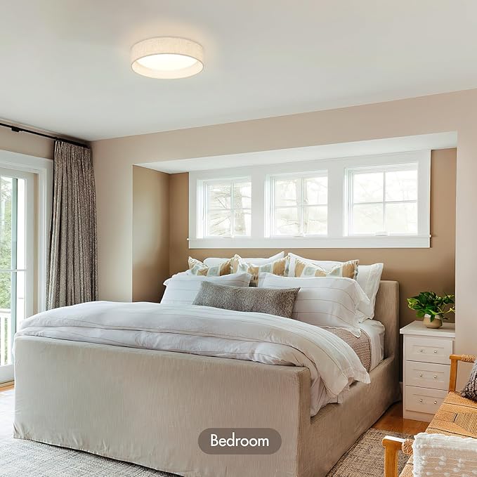 Modern Linen LED 13 Inch Ceiling Light Fixture - Image 7