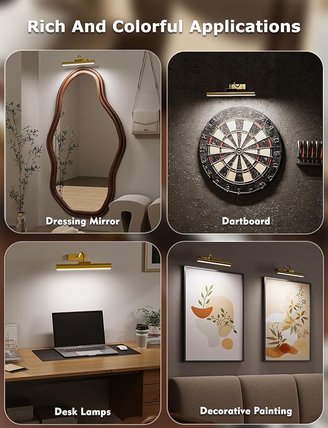 Picture Light Battery Operated, 13in Wireless Art Light - Image 8