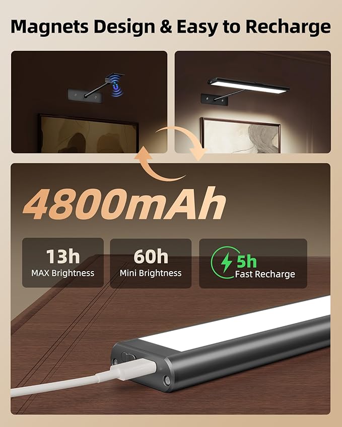 EZVALO Picture Light for Wall, Dimmable Magnetic LED Art Painting Light - Image 3