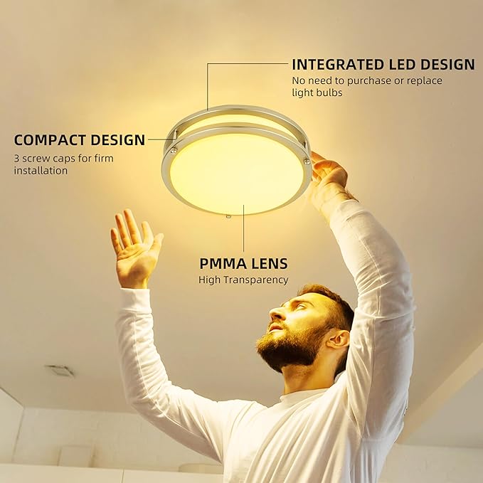 13 inch Flush Mount LED Ceiling Light Fixture, 2700K/3000K/3500K/4000K/5000K - Image 5