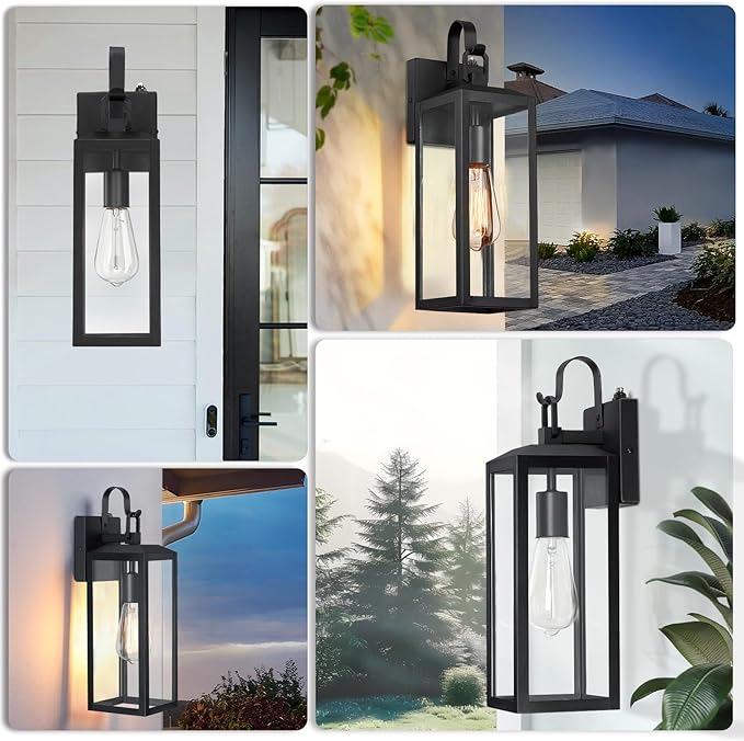 16'' Large Dusk to Dawn Outdoor Lighting 2 Packs, Modern Outdoor Lanterns - Image 7