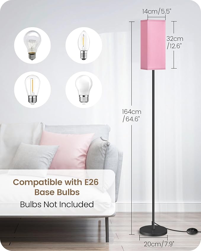 Floor Lamp, Pole with Foot Switch, Modern Standing Lamp Shade, Minimalist - Image 4