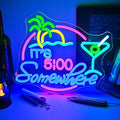 It's 5:00 Somewhere Neon Sign, USB Powered LED Neon Sign by Wanxing