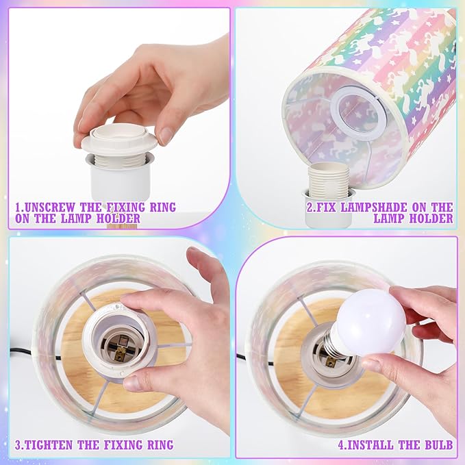 VIHOSE Unicorn Kids Table Lamp for Bedroom Kids Bedside Lamp - Image 6
