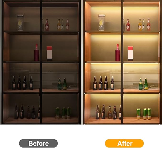 JUSJUBR Shelf Lights, Warm White 3000K, LED Under Cabinet Lights - Image 5