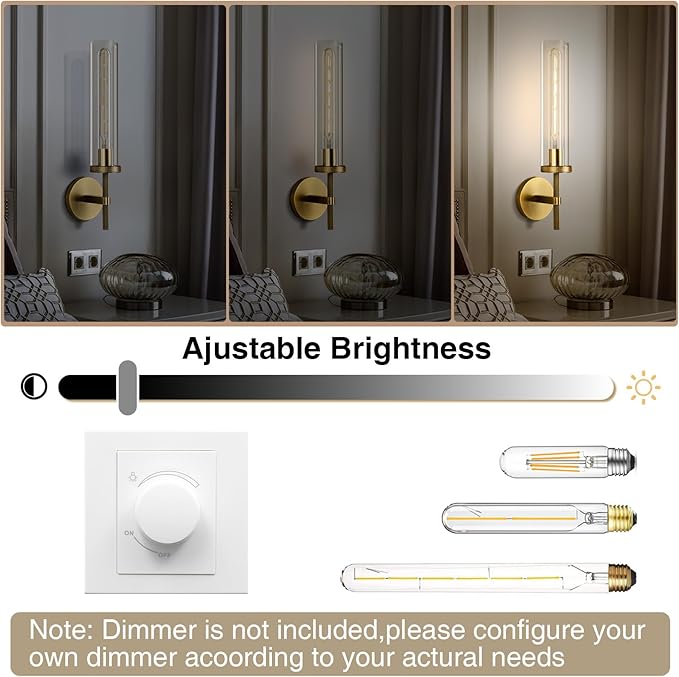 Brass Wall Sconces Set of Two, 19.48" Modern Wall Lighting - Image 9