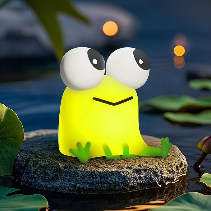 Cute Frog Night Light, LED Silicone Squishy Novelty Animal Lamp, 3 Levels - Image 9