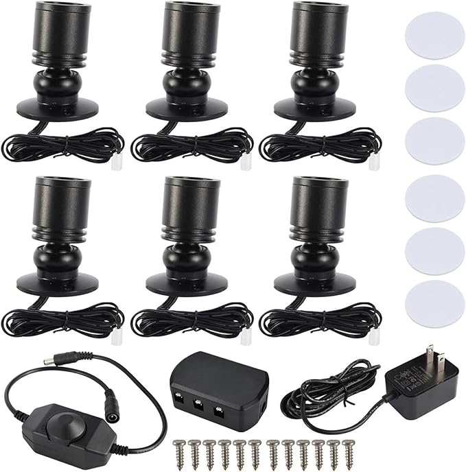 YaeCCC Dimmable LED Mini Spotlight Jewelry Showcase Display Lights Black Shell by YaeCCC