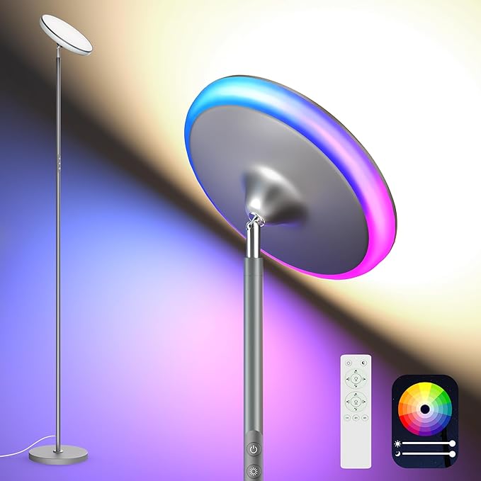 Bright Floor Lamp, 42W 3700LM LED Torchiere Floor Lamps by WOWLUMENOFFICIAL