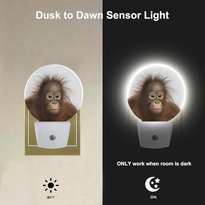 EKOBLA Funny Monkey LED Night Light Ape Wildlife Animal Dusk to Dawn Plug-in - Image 2