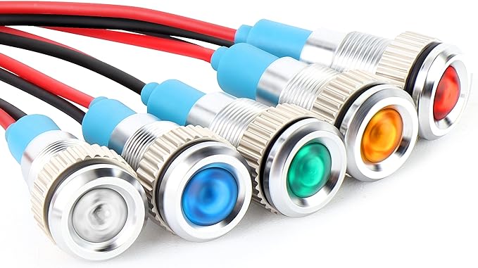 GASHER 12V/24V/110V 20mA Energy Saving Indicator Light Mounting Hole Size 6mm by GASHER