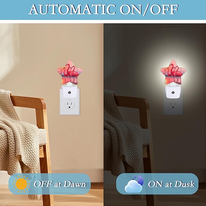 Flamingo Night Light, Sunset Plug-in Dusk to Dawn Smart Sensor Nightlight - Image 5