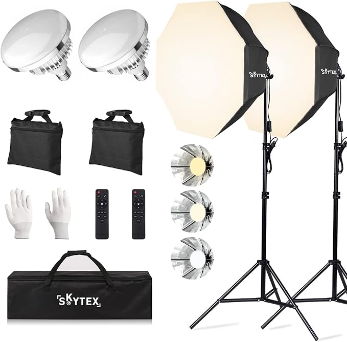 Skytex Octa Softbox Lighting Kit, Skytex 20x28in Octa Soft Box|135W 2700-6400K by skytex