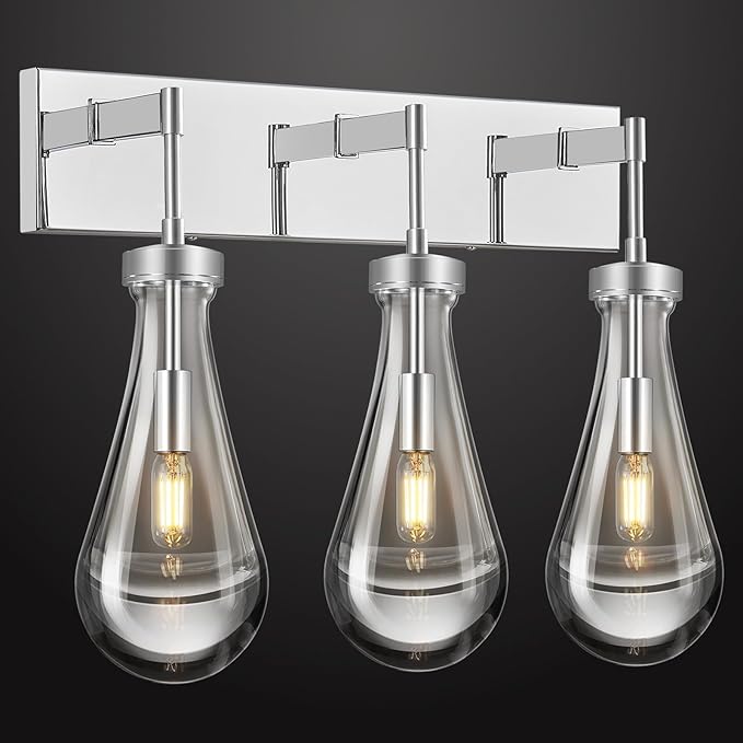 Raindrop Wall Sconces Chrome Crystal Sconces Wall Decor Modern Lighting Glass by HomeofBeautifulLighting