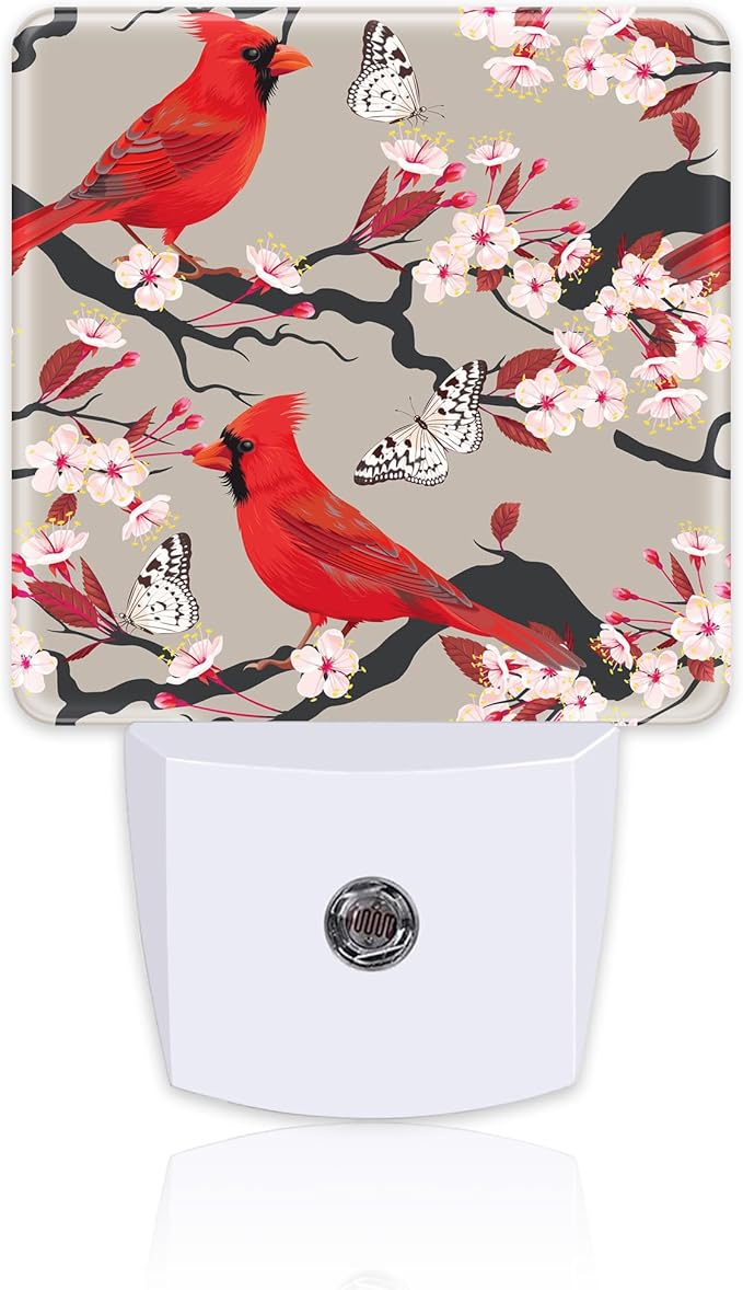 Red Cardinal with Cherry Blossoms Night Light by sndheke