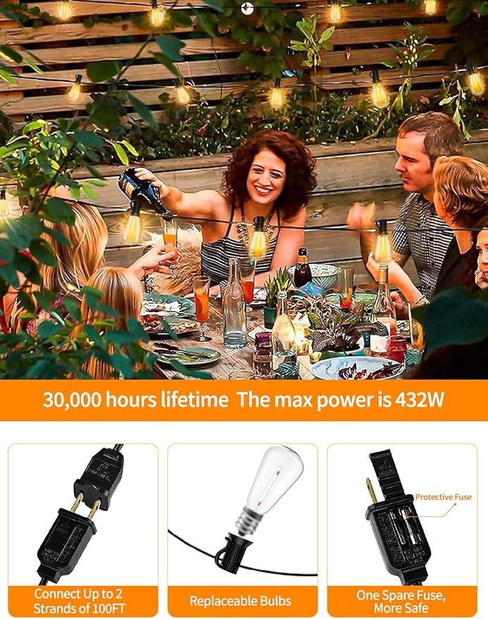 100FT Outdoor String Lights - Image 4