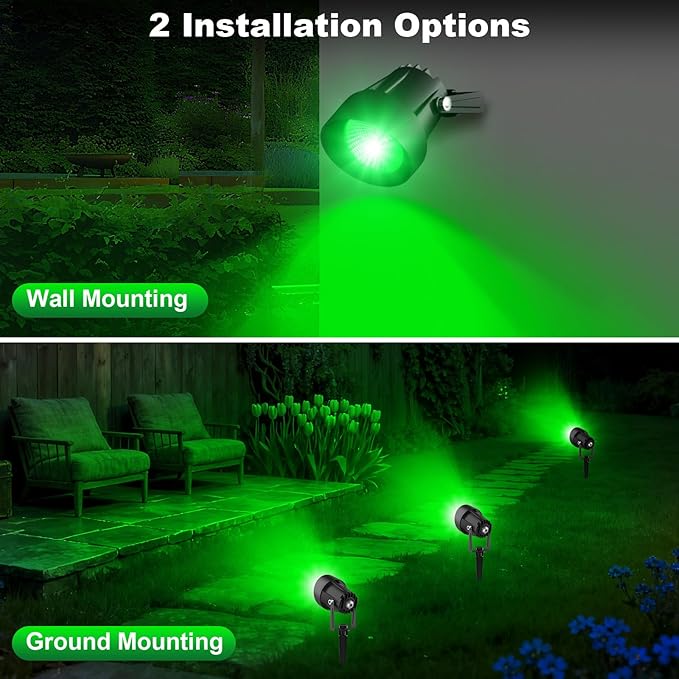 Christmas Green Landscape Spotlights, 14 LED Landscape Lighting - Image 4