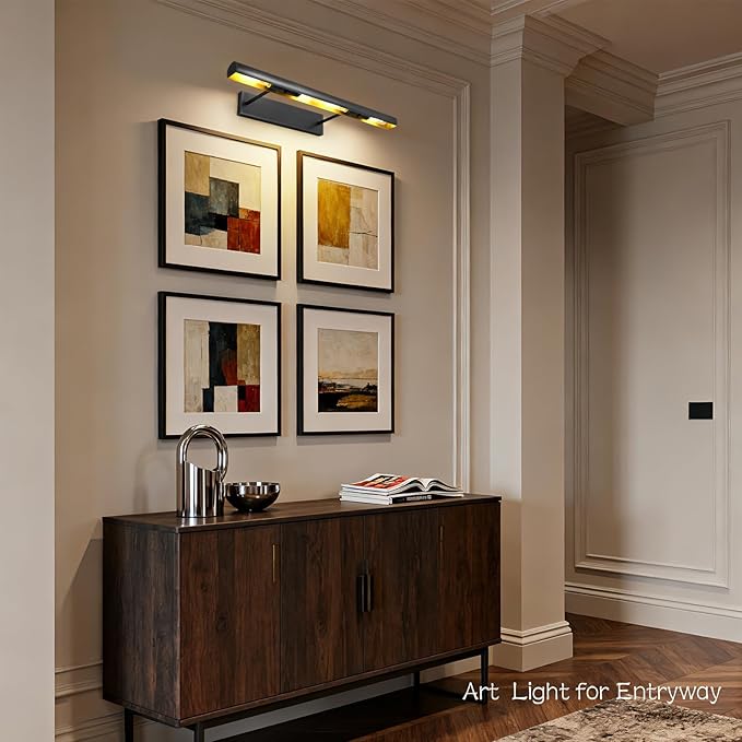 Matte Black Picture Lights for Wall, 3-Light Bronze Gallery Light, Warm White - Image 8