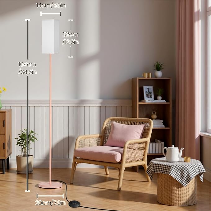 Floor Lamp, Pole Lamp with Foot Switch, Modern Standing Lamp Shade, Minimalist - Image 6