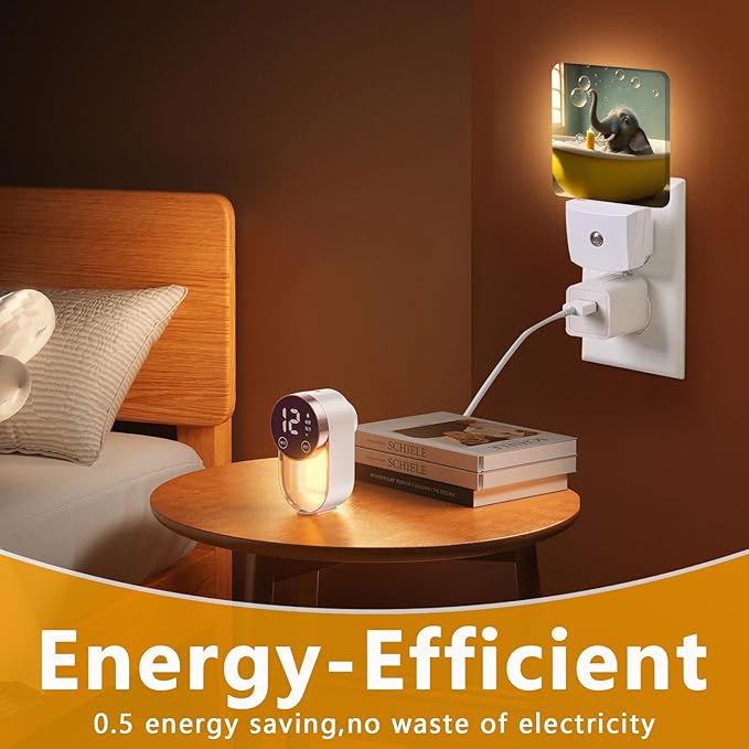 Cute Elephant Take a Bath Night Light, Plug-into African Animal Nightlight - Image 7