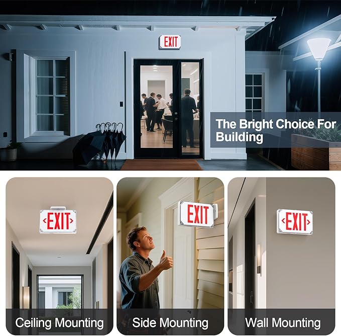 Wet Location Exit Sign, Exterior Weatherproof LED Exit Light - Image 4
