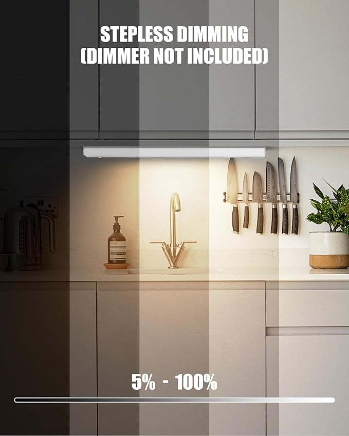 Under Cabinet Lighting Hardwired & Plug-in, 30 inch 3CCT Dimmable, Linkable - Image 5