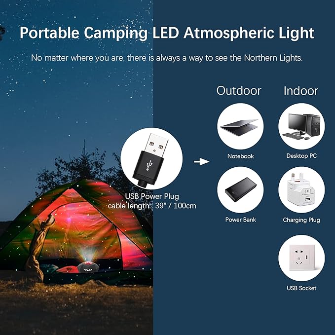 Cupohus Aurora Moon Star Projector Night Light - Image 5