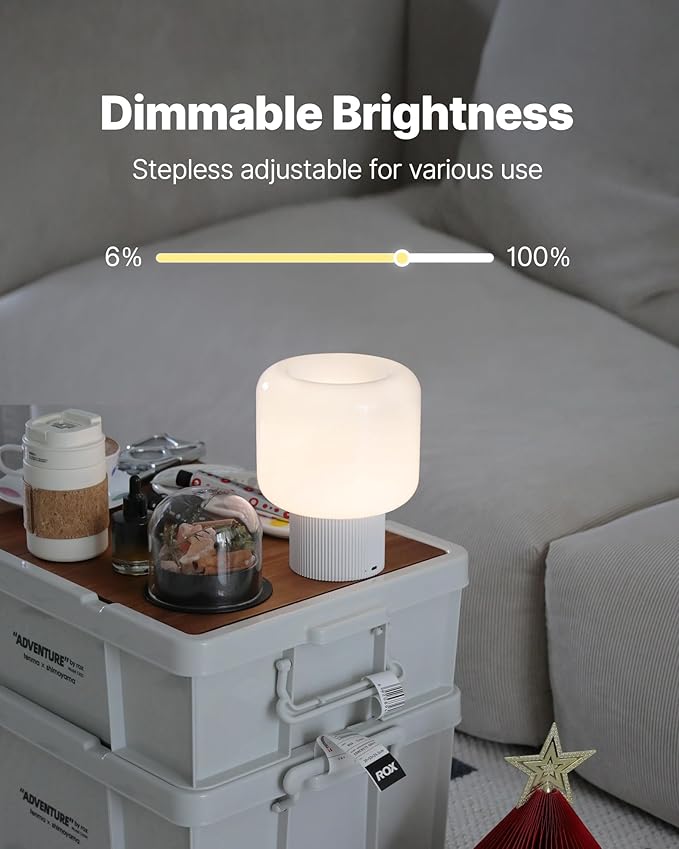 Halo Mushroom Lamp, 5W Cute Cordless Rechargeable Table Lamp - Image 3