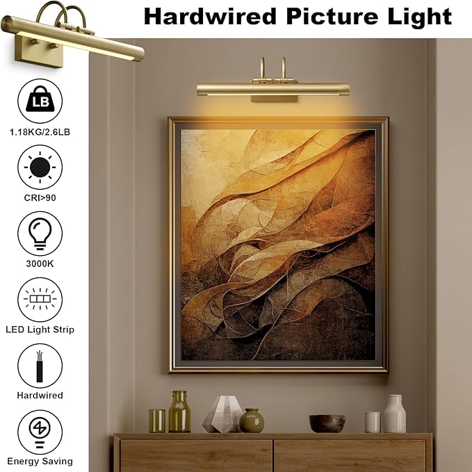 Picture Light, Art Lights Wall Sconce Hard-Wired, Artwork Poster, Photo Display - Image 4