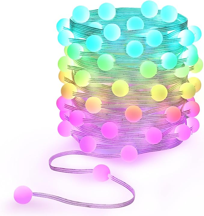 33ft Globe String Lights, 66 LED RGB Color Changing String Fairy Lights by KEPSTARS