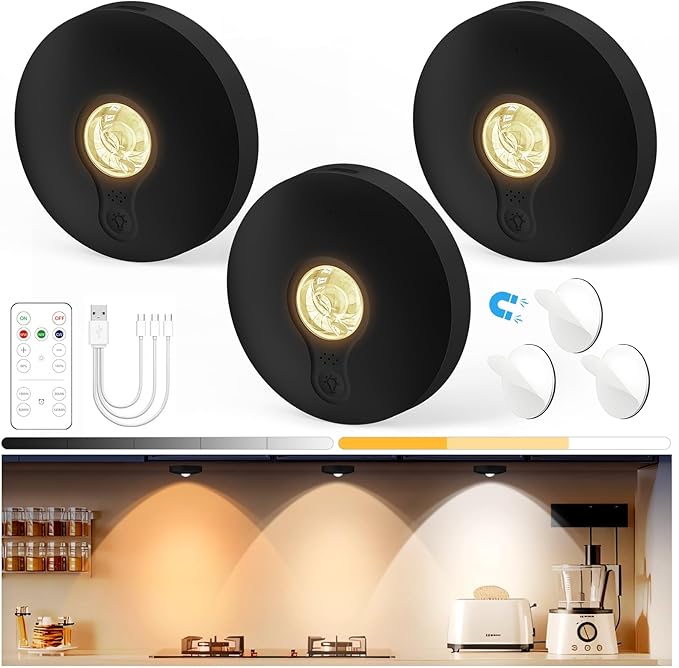 Yiliaw Rechargeable Puck Lights by Yiliaw