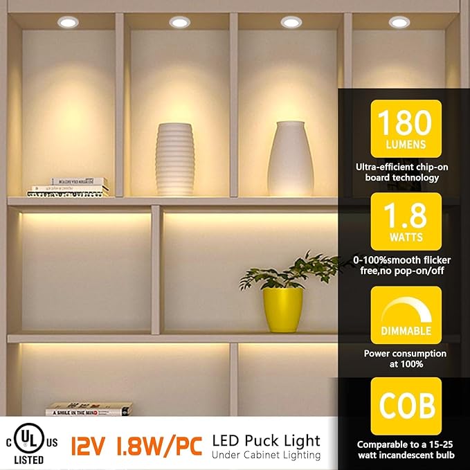 VST Under Cabinet Lights CCT 3000K-6000K, Puck Lights Color Temperature and - Image 3