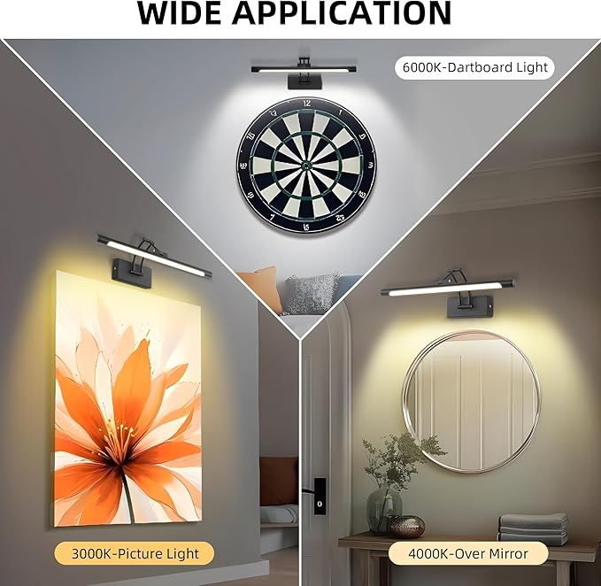 16“ Black Wireless Picture Lights - Image 8