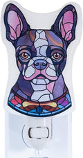 French Bulldog Dog Shaped Night Light – Stained Glass Styled Cutout Design – by Unknown