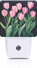 Pink Tulips Night Light, Floral Plug-in Nightlight by FOISIIAEA