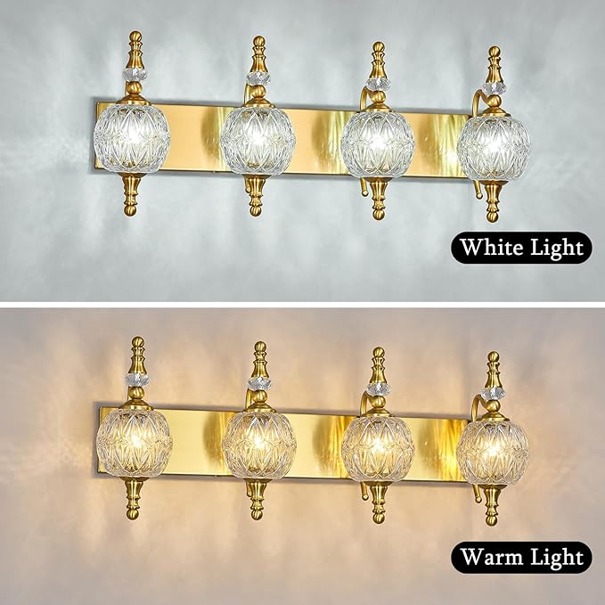 Modern Crystal Bathroom Vanity Lights Fixtures Over Mirror Gold Vintage - Image 5