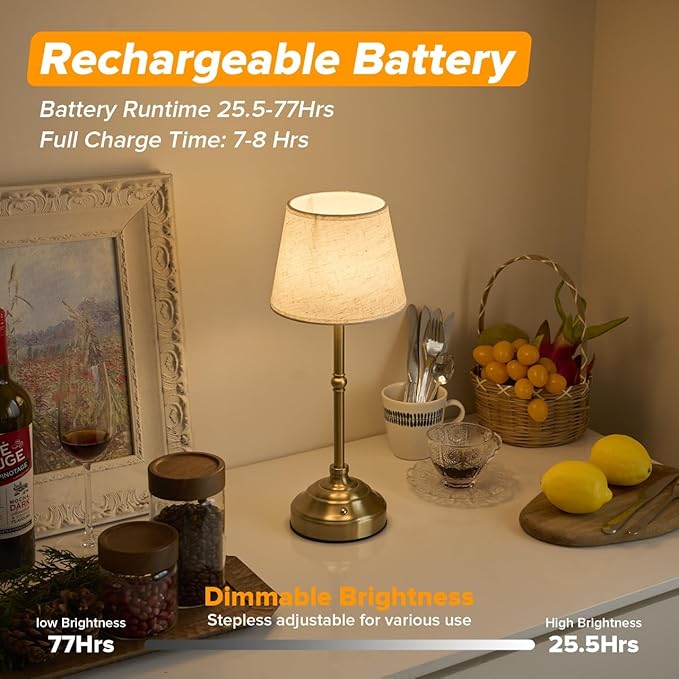 Cordless Table Lamp, Rechargeable Desk Lamp - Image 4