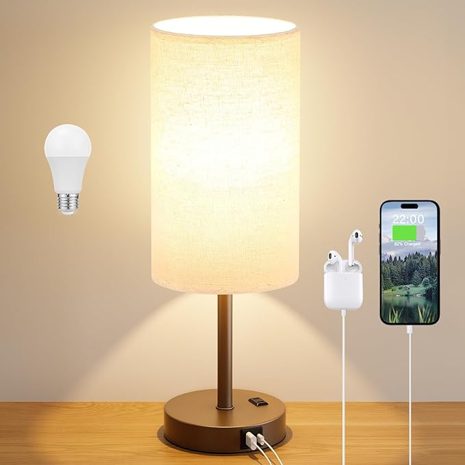 Touch Bedside Table Lamp with USB - Image 7