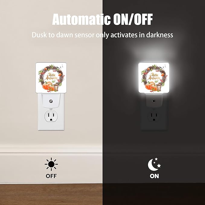 Hello Autumn Night Light, Pumpkin Plug into Wall - Image 3