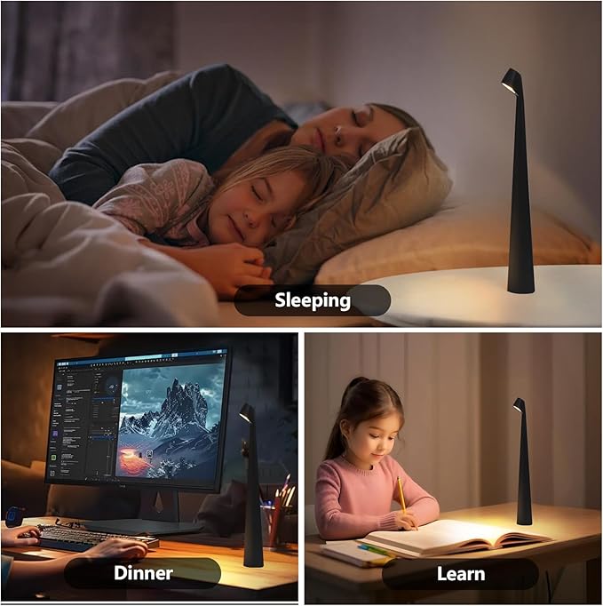 Portable LED Table Lamp 3-Levels Brightness, Rechargeable Battery Up to 48 - Image 2
