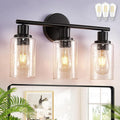 DLLT 3-Light Bathroom Light Fixtures: Black Modern Vanity Lights by DINGLILIGHTING