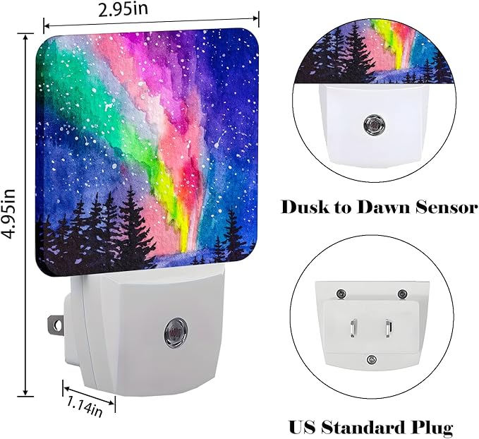 Northern Lights Night Light, Plug-in Nightlights Auto Sensor Night Lamp Dusk to - Image 2