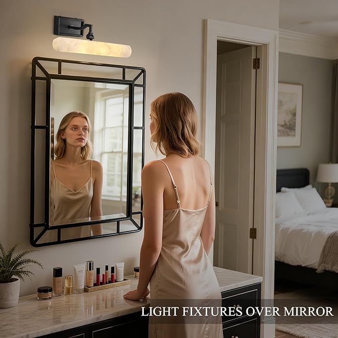 Alabaster Bathroom Vanity Light, 12in Modern Spanish Marble LED Bathroom Light - Image 10