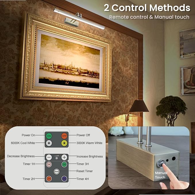 FUNCHDAY Wireless Picture Light, 2 Colors Wall Lights - Image 4