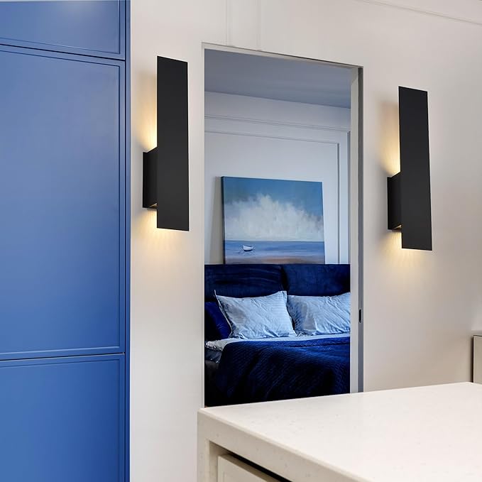 Black Reflex Modern Wall Sconce Indoor, Minimalist Up and Down Wall Light - Image 6