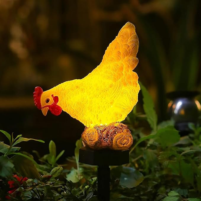 Outdoor Chicken Solar Lights: Garden Decor by chuangfengcrafts