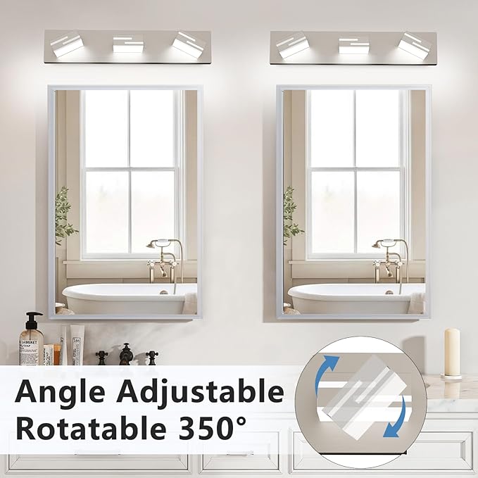 LED Modern Bathroom Vanity Light Fixtures, 3-Light 22-inch Dimmable Brushed - Image 5